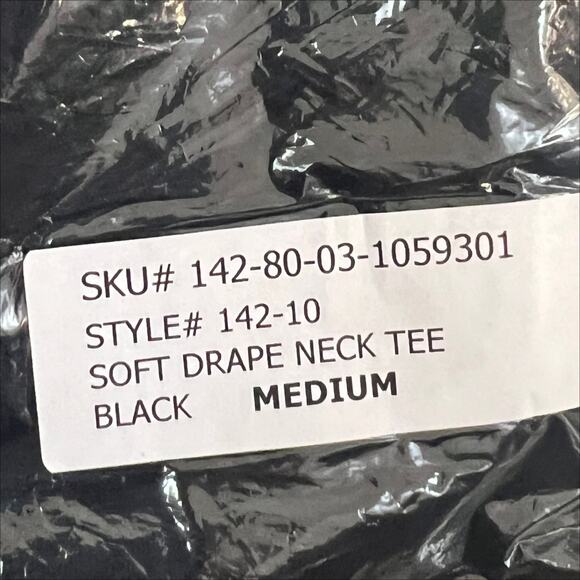 San Francisco City Lights Soft Drape Neck Tee T-Shirt in Black Size Medium NEW - Picture 7 of 8